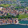 Meersburg aus der Luft betrachtet. Im Rathaus werden Aufgaben für die GVV-Mitgliedsgemeinden erledigt. Das führt für die Mitarbeiter ...