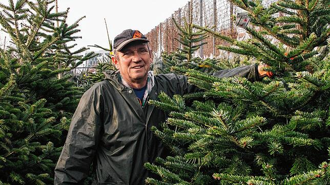 Martin Breunig vom Christbaumcenter im Konstanzer Industriegebiet