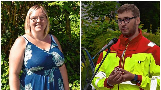 Sabrina Gerlach und Felix Wolpert engagieren sich beiden ihrer Freizeit für die Gemeinde. Ihr ist das Vereinsleben besonders wichtig, er ...