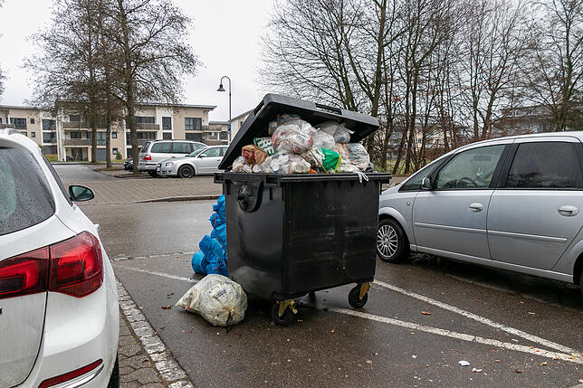 Anfang 2019 wurde der Müll vielerorts verspätet abgeholt. Hier in der Bloisstraße in der Waldshuter Bergstadt.