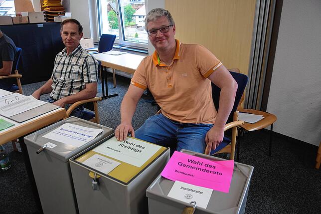 Blick ins Wahlbüro im Rickenbacher Rathaus am 9. Juni 2024.