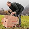 In Frickingen eingepackt und in Südtirol wohlbehalten angekommen: Am Sonntag ließ Projektleiter Johannes Fritz 18 erwachsene Waldrappe ...