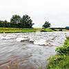 Sexau: Der Fluss Elz führt Hochwasser.