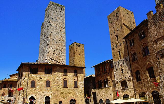 Die Türme bestimmen das Stadtbild San Gimignanos, wo immer man sich gerade befindet.