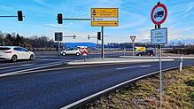 Seit Anfang Januar steht dieses Schild an der B-31-Kreuzung in Richtung Fischbach. Es weist darauf hin, dass nur Lieferverkehr auf der ...