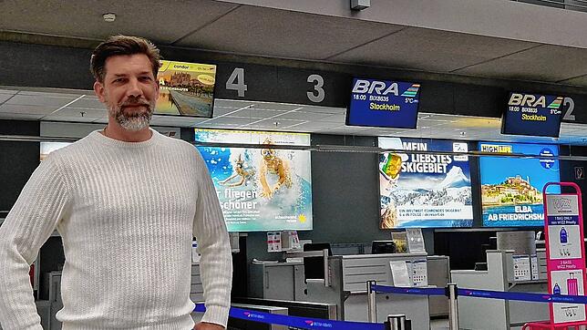 Tomislav Lang, Gründer des Start-ups FlyV, am Bodensee-Airport in Friedrichshafen.