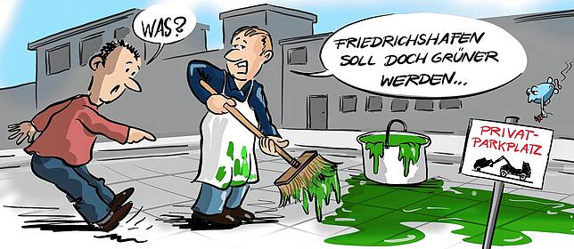 Bild 27: Die Karikatur der Woche: Wie weit weg ist noch zu nah dran?