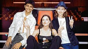 Das Team Lena mit Maris und Anand am Finalabend.