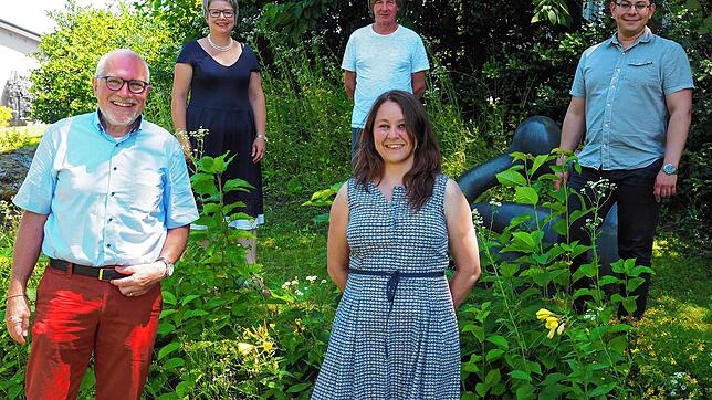 Die Museums-Crew (von links): Hans-Ruedi Lüscher, Claudia Steinacher (Bistro), Daniel Waldner (Technik), Patrizia Solombrino und Kurator ...
