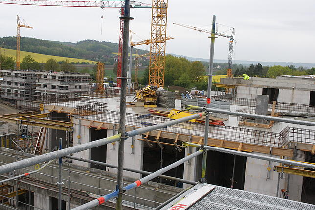 Blick auf die Baustellen in der Neuen Mitte.