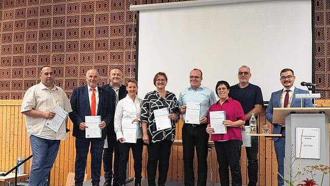 Die Feierlichkeiten zum 50-Jährigen Zusammenschluss von Tengen und seinen Teilorten wird von ihnen organisiert (v.l.n.r.): Ortsvorsteher ...