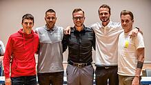 Aufsteiger: Christian Rapp (FC Zell), Marco Weber (FC Kandern), Ardian Bräutigam (FV Haltingen), Stefan Schmidt (FC Grießen) und Martin ...