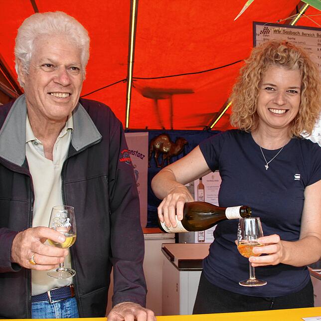 Gern am Stand der Kamelia Paradies: Erich Böhler und seine Tochter Bettina.