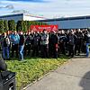 Rund 350 Beschäftigte beteiligten sich bei Kramer an der Protestaktion der IG Metall und legten die Arbeit nieder.