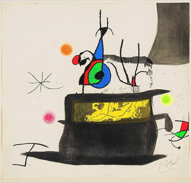 Anregung für die Fantasie der Betrachter: Joan Miró, Die Vogelkutsche.