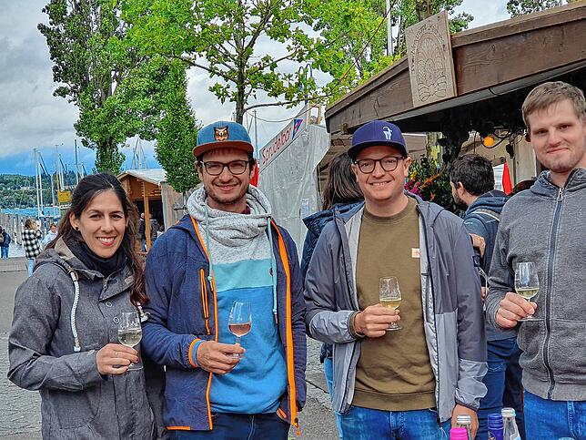 Timo Böhler, Moritz Stader, Manuel Uricher und Sandra Sigg von rechts