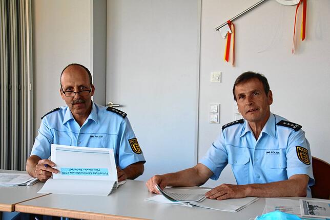 Willi Streit, Leiter des Radolfzeller Polizeireviers (rechts) und sein Stellvertreter Bernd Schmidt.
