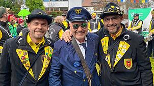 Freien sich auf das Narrentreffen (von links) Markus Germann, Gwaag-Vorsitzender, Rainer Stoll (Bürgermeister) und Vorsitzender Tobias ...