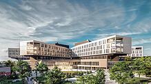 So soll das neue Zentralklinikum in Lörrach aussehen. Die Bautätigkeit auf dem Gesundheitscampus kann nun beginnen.