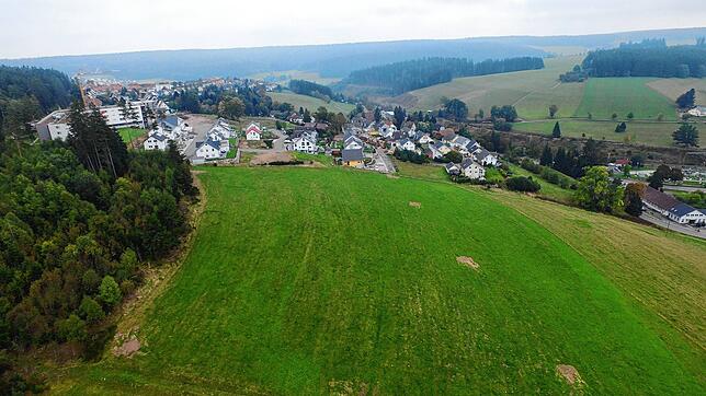 Das ist neue Wohngebiet Glashöfe am Westrand der Stadt St. Georgen. Inzwischen ist das Gebiet erschlossen.