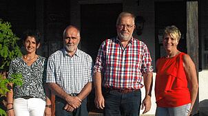 Verabschiedet aus dem Ibacher Gemeinderat wurden (von links) Evi Fritz, Edgar Blasi (Ehrung für 20 Jahre im Gemeinderat) , Michael Maier ...