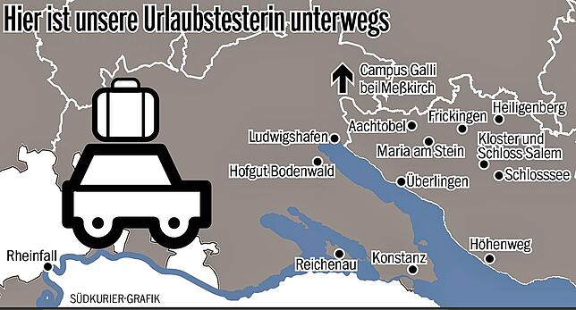 Bild 1: Unterwegs mit der Urlaubstesterin: Einmal wie eine Gräfin lustwandeln &ndash; Katharina Gouders wandert von Ludwigshafen nach Bodman