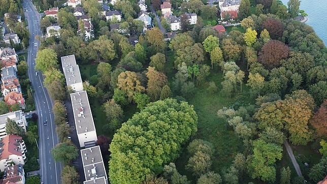 Das Büdingen-Areal zwischen dem Konstanzer Bodenseeufer und Mainaustraße. Luftbild vom 14.08.2009.