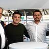FC 08-Finanzvorstand Reinhard Warrle (von links), Sportvorstand Denis Stogiannidis, der neu verpflichtete Co-Trainer Adam Adamos und FC ...