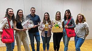 Die Landfrauen Reckingen. Auf dem Bild von links: Katharina Stark (Beisitzerin), Lena Graf (Vorsitzende), Edwin Rogg (NV Reckingen), ...