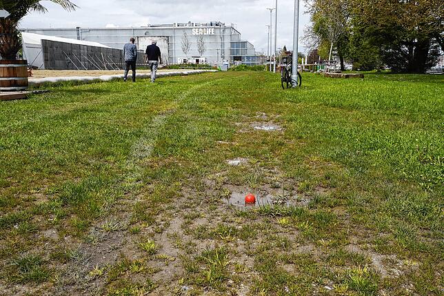 Auch die „heiligen 20 Meter“ – der Bereich zwischen Uferweg und Festplatz – ist in keinem guten Zustand.
