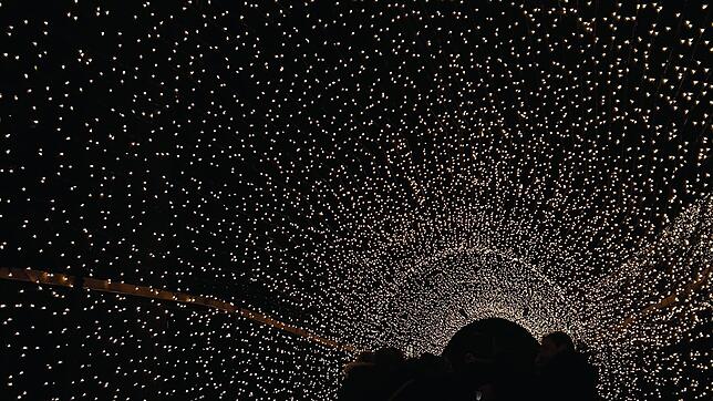 Traumhafte 80 Meter erleben die Besucher im Lichtertunnel.