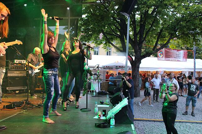 Publikumsmagnet war die große Bühne am Landungsplatz. Zum Auftakt am Freitagabend war Kuschelrock mit der "Crazy Crocodile Band" aus ...