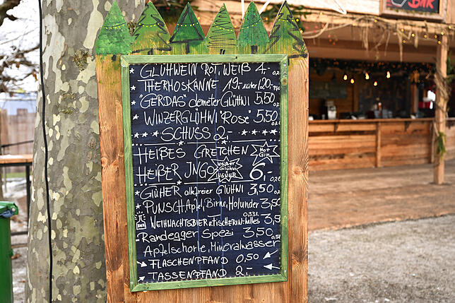 Aufsteller bei der Füxle-Bar im Stadtgarten