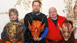 Hexe Mandy Sachsenmaier, Oberteufel Marvin Gutmann und Teufel Rüdiger Sachsenmaier bilden die Spitze der Höllen Daifel.