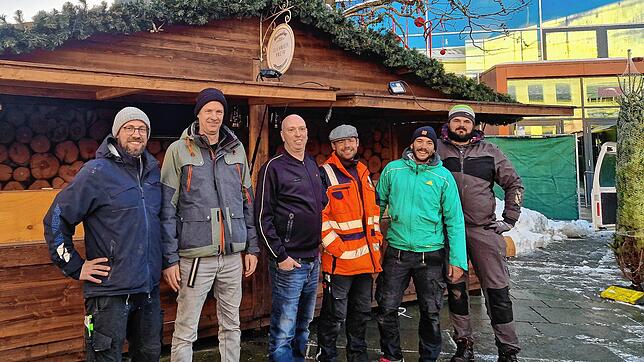 Ein Teil des Teams hinter dem Singener Weihnachtsmarkt (von links). Markus Seefried, Tommy Spörrer, Frank Schuhwerk, Freddy Seefried, ...