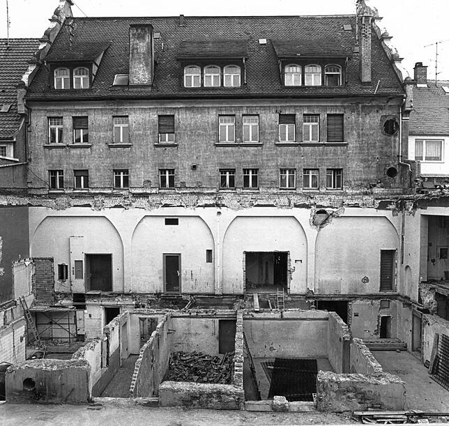 Der alte Saal an der Pfarrstraße musste für den Teilneubau weichen.