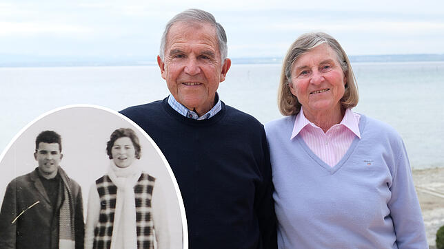 Heinz und Brunhilde Bauer lernten sich bei der Schlittschuhwanderung über den See kennen.