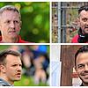 Die Trainer der vier Vereine, die am Saisonfinale in der Landesliga beteiligt sind.