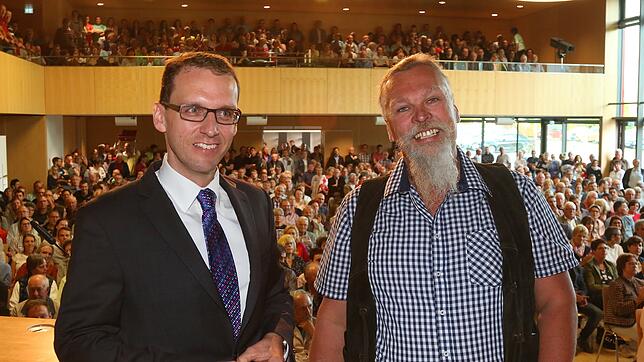 Martin Numberger (links) und Thomas Braun (rechts), wollen beide Geisinger Bürgermeister werden. Bei der Kandidatenvorstellung in der ...