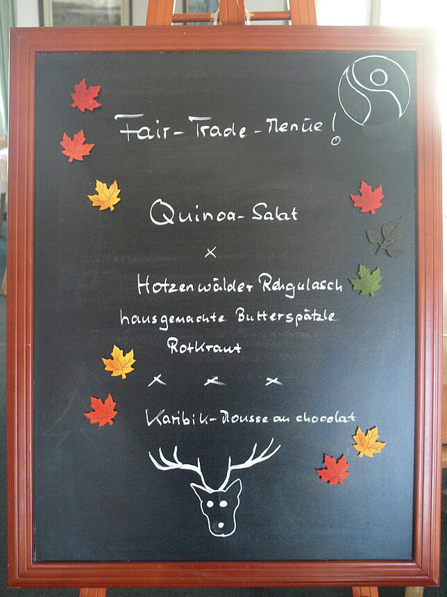 Zur Eröffnung der Fairen Woche gab es dieses Fair-Trade-Menü im Restaurant des Golfhotels Rickenbach.