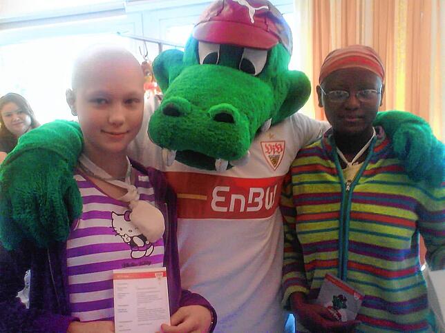 Fritzle im Stuttgarter Krankenhaus bei Kathrin.