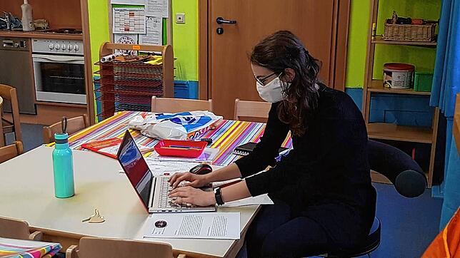 Auch während des Corona-Lockdowns wird im Kindergarten gearbeitet.