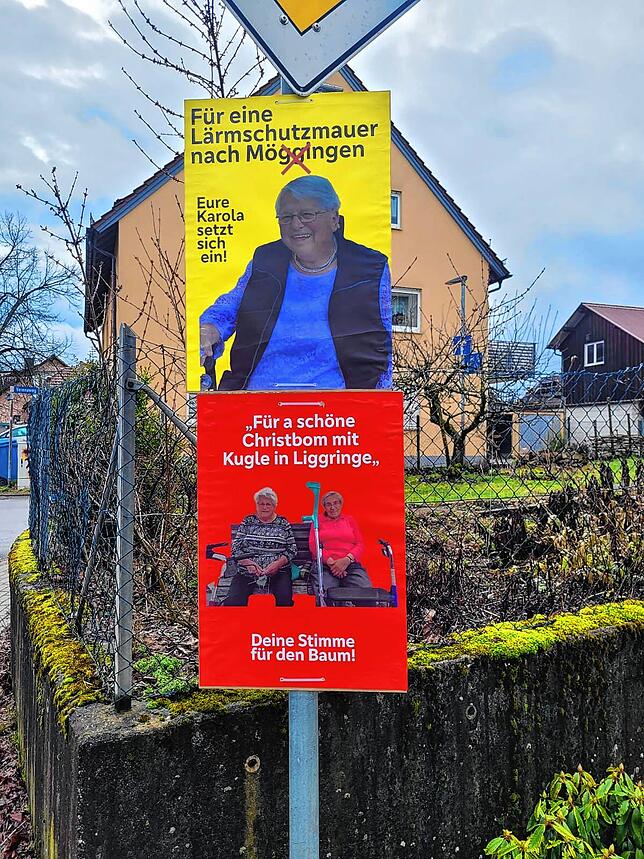 Wahlplakate in Liggeringen.