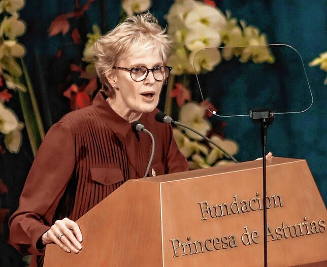 Siri Hustvedt bei ihrer Auszeichnung mit dem Prinzessin-von-Asturien-Preis 2019.