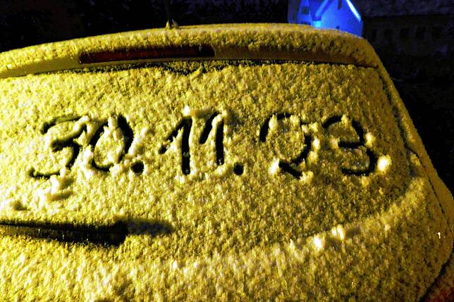 Der erste Schnee im Jahr 2023 fiel in Bad Säckingen am 30. November.