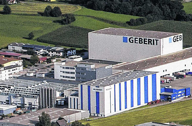 Blick auf den Produktionsstandort von Geberit in Pfullendorf. Bild: Geberit