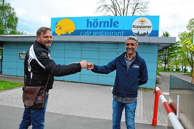 Der vorherige Pächter Tino Schumann wünscht seinem Nachfolger Ibrahim Yildirim alles Gute. „Der schaukelt das schon“, sagt er.