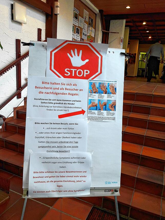 In der Parkresidenz in VS-Villingen steht schon eins. Solche Infotafeln sollten laut Gesundheitsamt in allen Pflegeeinrichtungen ...
