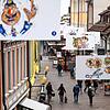 Luftige Narrengalerie: In der Post- und Höllstraße (Foto) sind ab sofort insgesamt 19 Bilder und Texte zum Kappedeschle zu finden.
