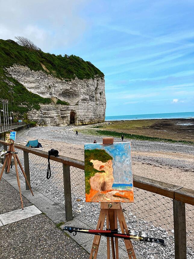 Voilà. Das unvollendete Bild trägt den Titel: „Impression – Port d‘Yport. Inachevé“.